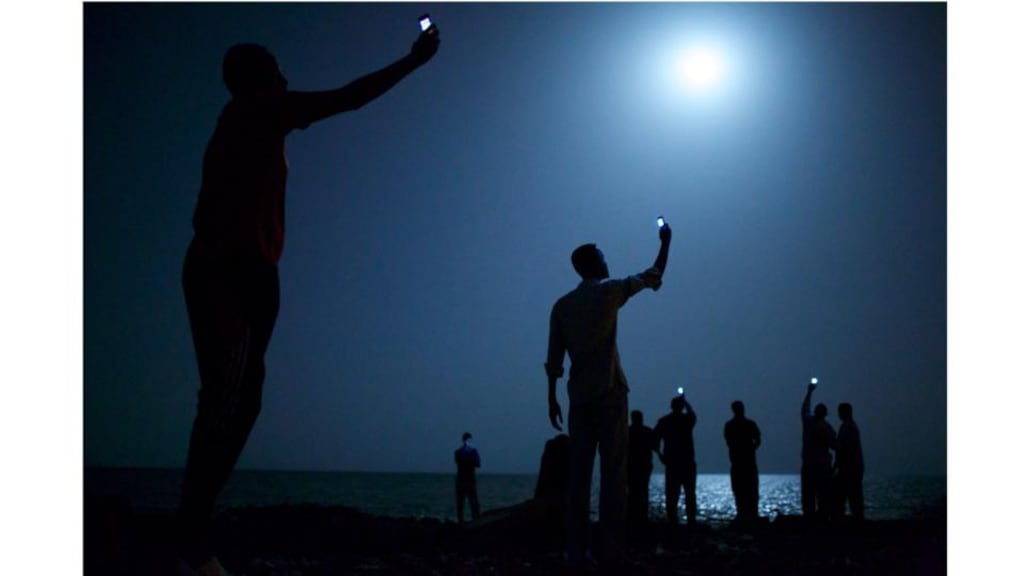 This picture entittled ‘Signal’ by US photographer John Stanmeyer of the VII Photo Agency is the World Press Photo of the Year 2013 in the 57th World Press Photo Contest. Photograph: EPA/John Stanmeyer/VII Agency/National Geographic