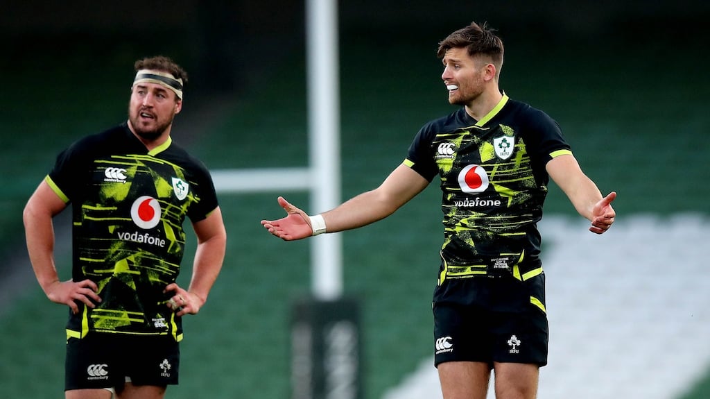 Ross Byrne came off the bench during Ireland’s win over Georgia. Photograph: Ryan Byrne/Inpho