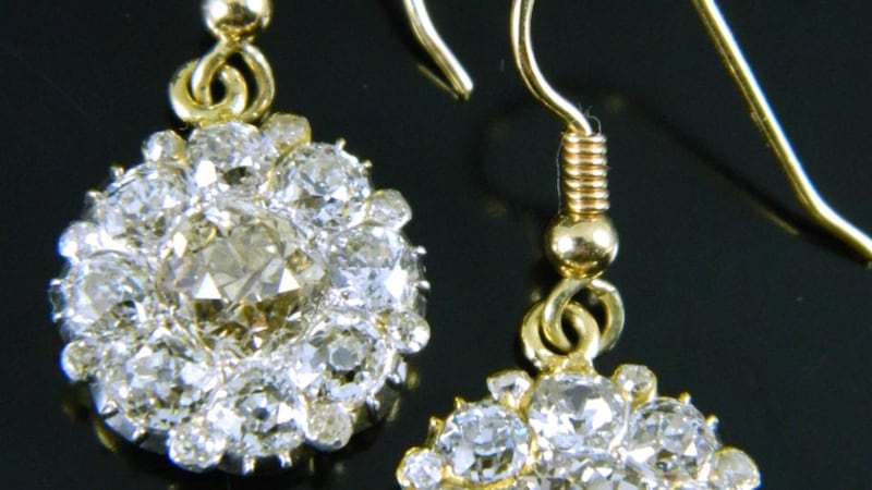 A pair of diamond cluster earrings at John Weldon Auctioneers (€4,000-€6,000);