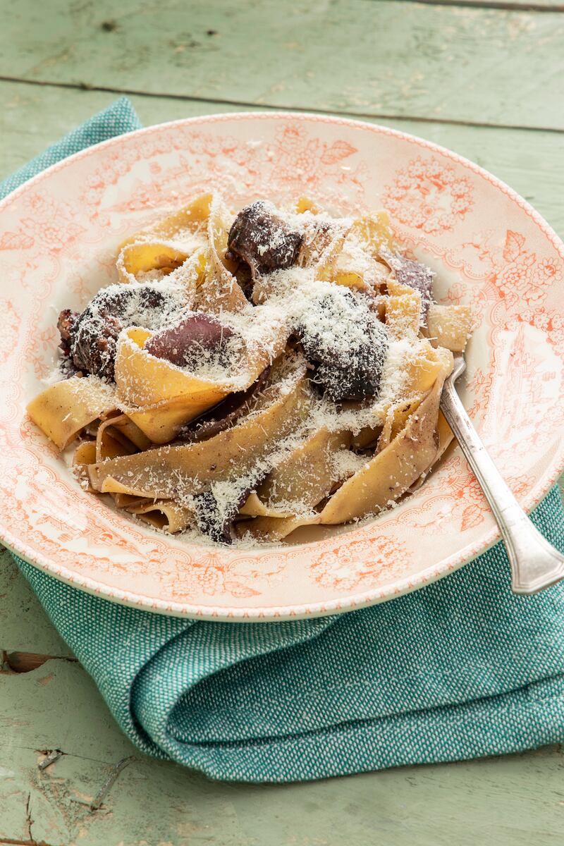 Pappardelle of beef and red cabbage. Photograph: Harry Weir