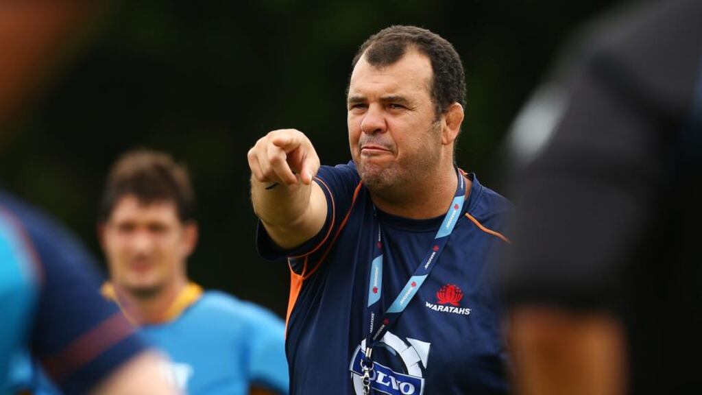 Michael Cheika issues instructions to his players during a Waratahs Super Rugby training session. Photograph: Mark Nolan/Getty Images