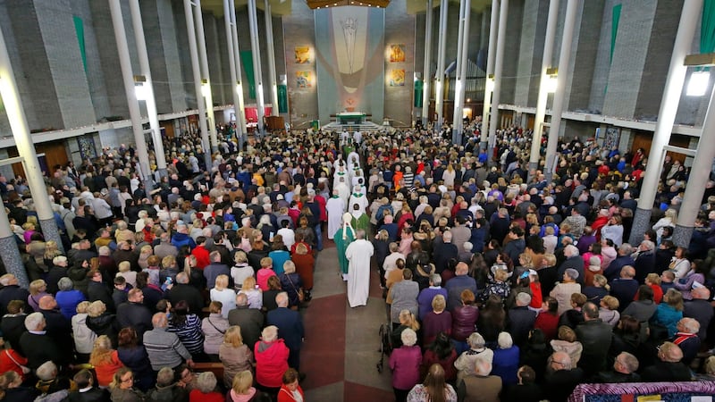 The final Mass at the Church of the Annunciation in Finglas West in October 2018, celebrated by Archbishop of Dublin Diarmuid Martin. Photograph: Nick Bradshaw for The Irish Times