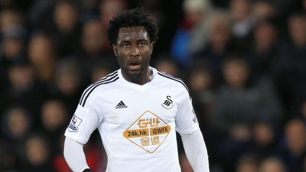 Manchester City have agreed a deal with Swansea City to sign striker Wilfried Bony. Photograph: Nigel French/PA Wire