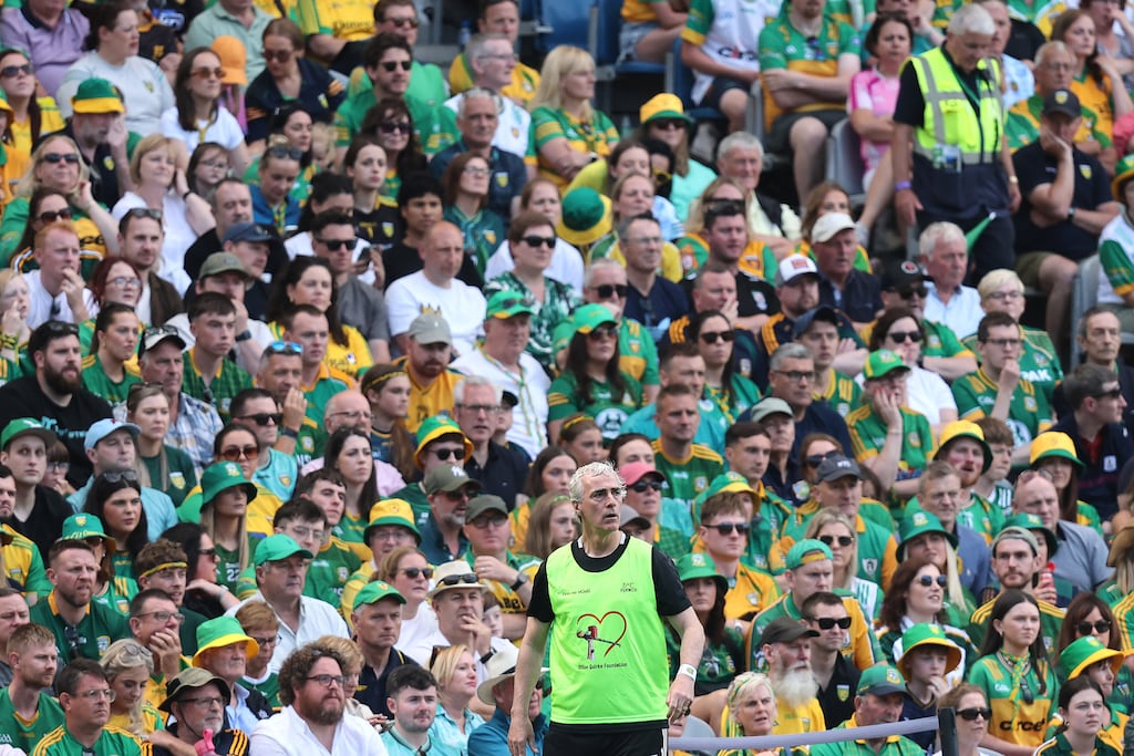 Jim McGuinness during the All-Ireland SFC semi-final between Meath and Donegal at Croke Park on July 13th. Photograph: Bryan Keane/Inpho
