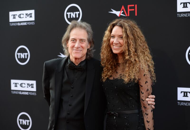 Richard Lewis with Joyce Lapinsky, the woman with whom he found love at last. Photograph: Jason Kempin/Getty Images for AFI