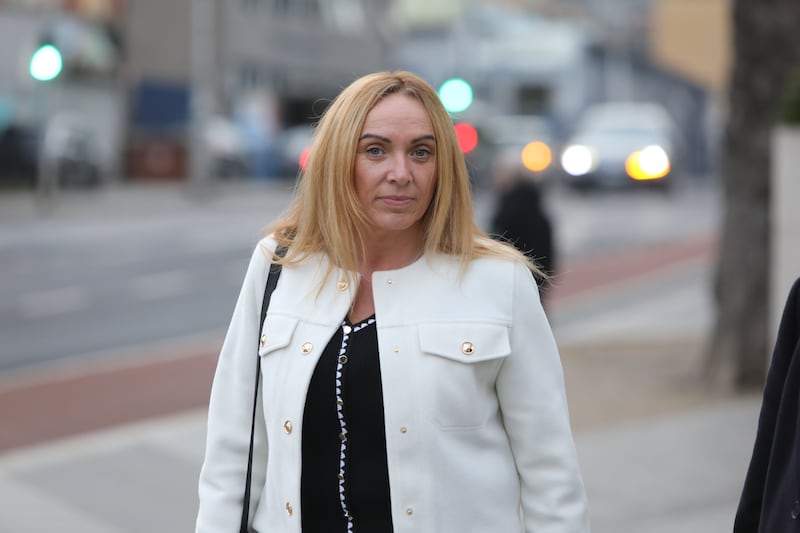 Michael Lynn’s wife Bríd Murphy leaving court in Dublin this week. Photograph: Collins Courts