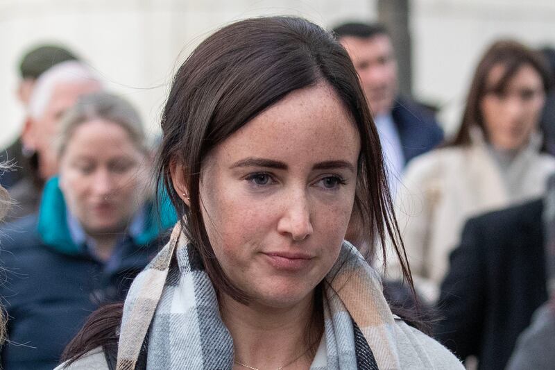 Nicky O’Keeffe, a granddaughter of Mary O’Keeffe, leaving the Central Criminal Court on Wednesday. Photograph: Collins Courts