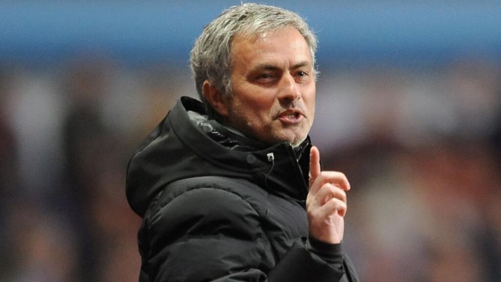 Chelsea manager Jose Mourinho has wasted no time in trying to get under Louis Van Gaal’s skin.  Photograph: Joe Giddens/PA Wire.