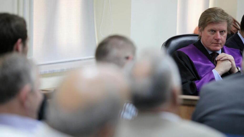 Special European prosecutor Jonathan Ratel during the trial in Pristina of five men who have been convicted of involvement in an international organ trafficking ring. Photographs: Hazir Reka/Reuters