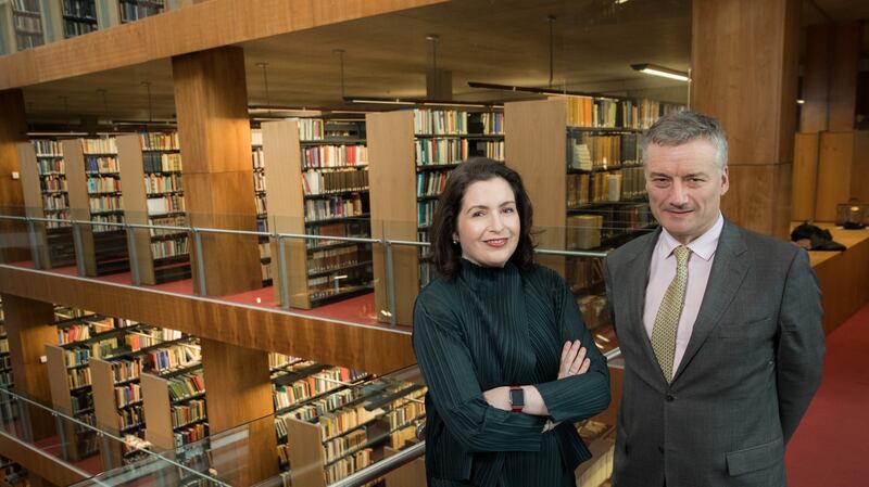 Bank of Ireland chief executive Francesca McDonagh and Trinity College provost Patrick Prendergast.