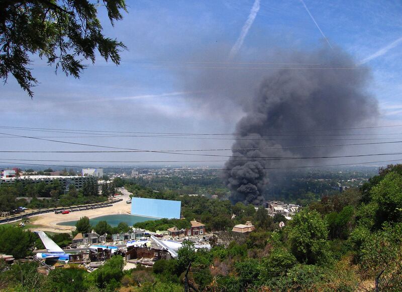 Melted master tapes: the fire burns on the backlot at Universal Studios in 2008. Photograph: Trixie Textor/Getty