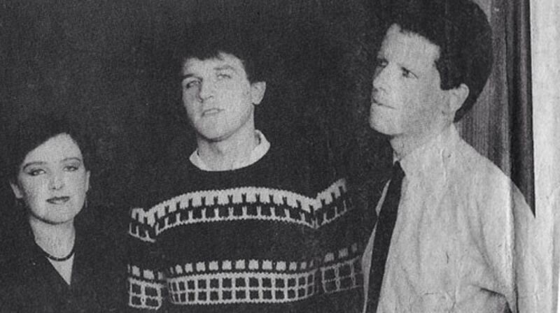 Jaki McCarrick, left: Choice was one of Ireland’s first electronic outfits (perhaps because of Dundalk’s industrial lineage, one might say it was closer in spirit to Sheffield than Dublin). The guys in the band were huge Bowie fans. They had synthesisers and drum machines. They wore make-up. One even looked like Bowie (Brian “Doug” McMahon, now author of the beautiful book, Brand New Retro).