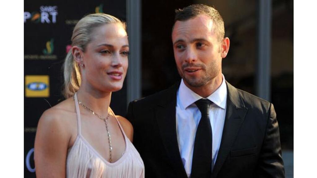South African Olympian Oscar Pistorius and his girlfriend Reeva Steenkamp attend the Feather Awards in Johannesburg last November. Photograph: Lucky Nxumalo/City Press/Gallo Images/Getty Images