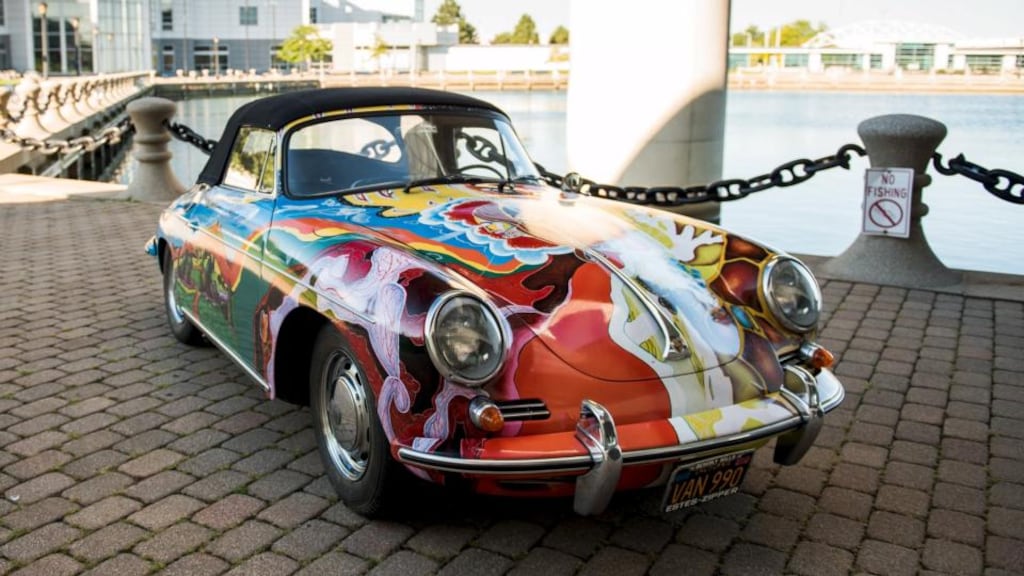 The 1965 Porsche 365C 1600 Cabriolet once owned by legendary singer Janis Joplin. Photograph: Sotheby’s/Reuters