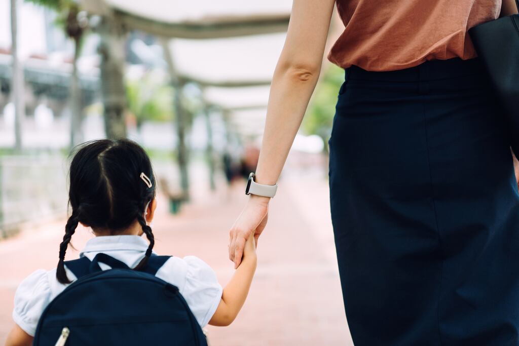 That first day of school is one of my favourite days of the year, watching those kiddies entering classrooms with their big bags in tow. Photograph: Getty Images