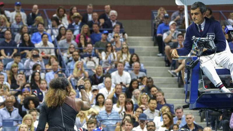 Serena Williams: Mark Knight says his cartoon was prompted by her behaviour at the US Open, which she lost to Naomi Osaka. Photograph: Chang W Lee/New York Times