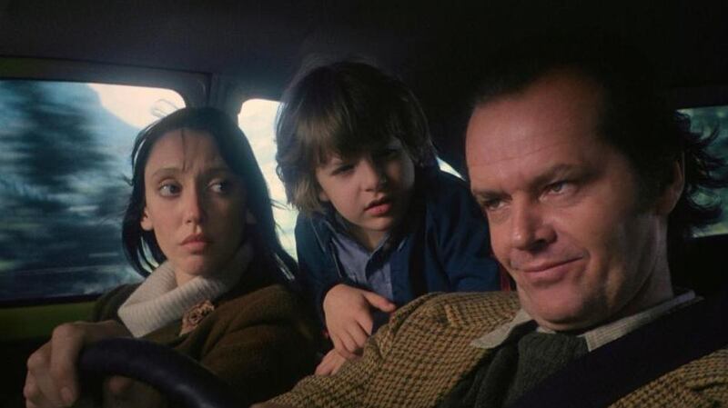 Jack Nicholson, Shelley Duvall and Danny Lloyd in the film version of Stephen King's The Shining