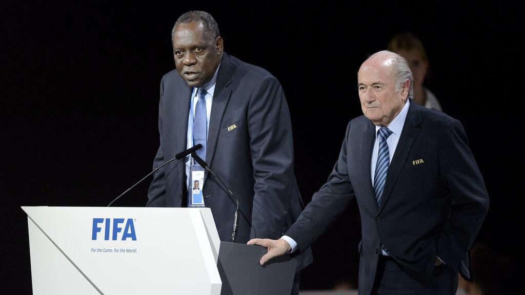Confederation of African Football (CAF) President and FIFA Senior Vice-President Cameroon’s Issa Hayatou will take over from Sepp Blatter as acting president. Photograph: Getty Images