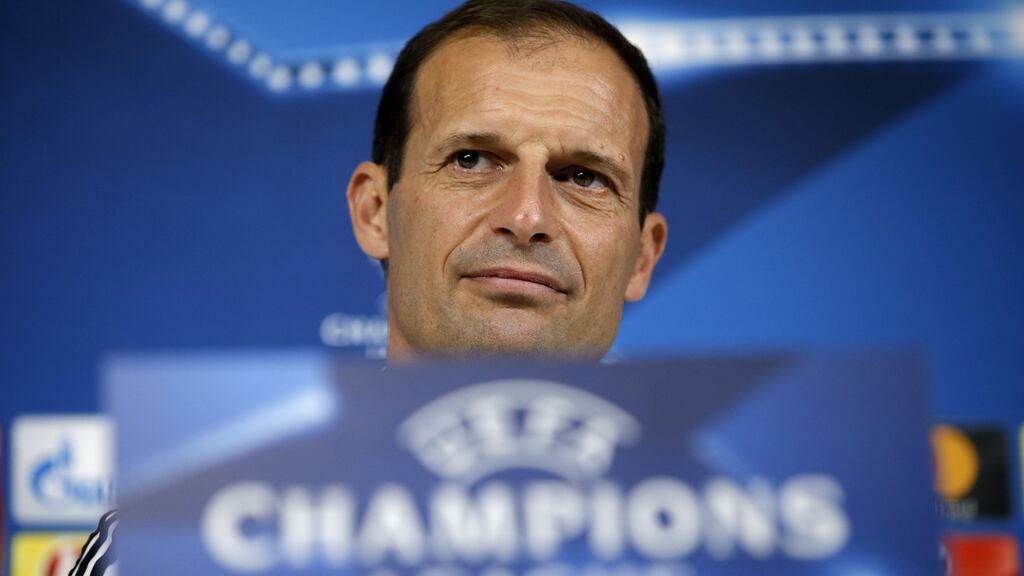 Juventus coach Massimiliano Allegri: “There’s no shame in being good at defending. In fact, it’s just as beautiful as a great attacking move.” Photograph: Marco Bertorello/AFP/Getty Images