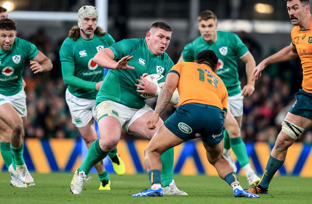 Ireland's Tadhg Furlong against Australia. Photograph: Dan Sheridan/Inpho