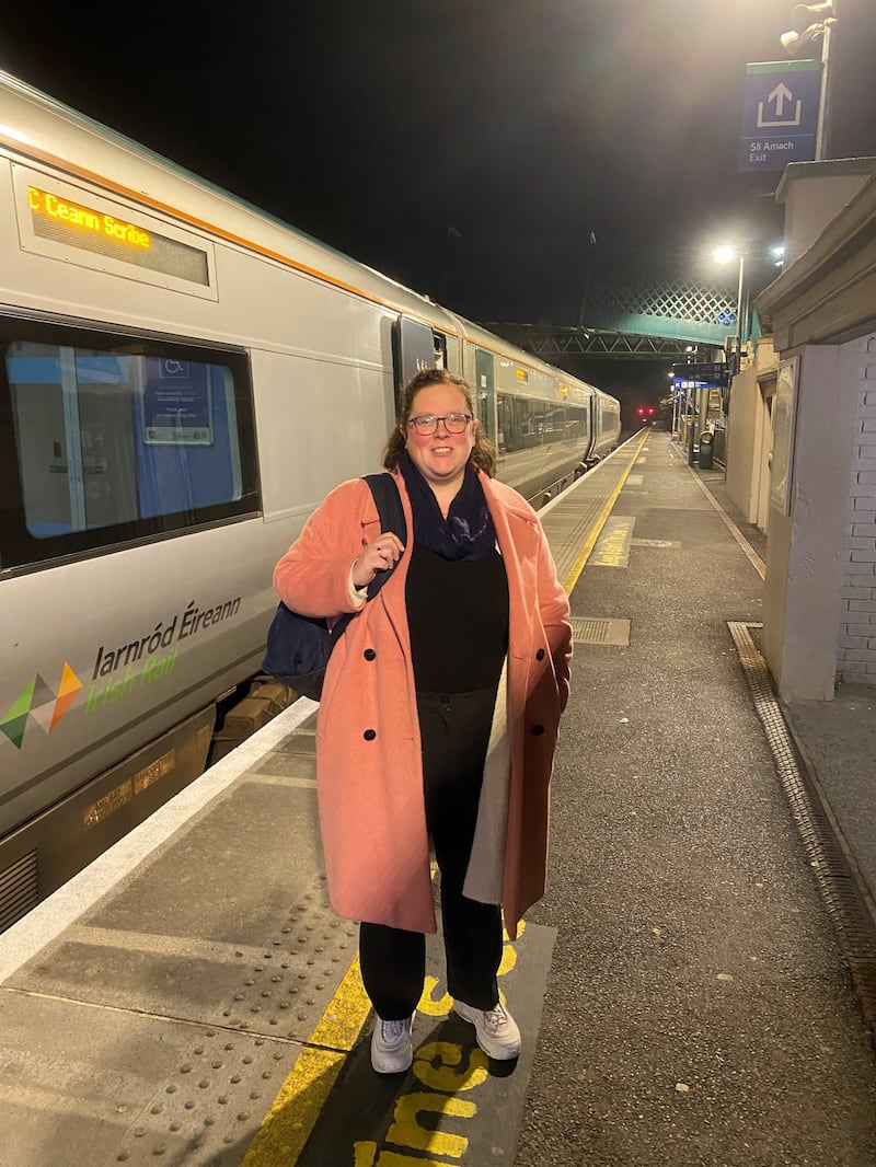 Aoife Hand from Kildare at Kildare Town train station.