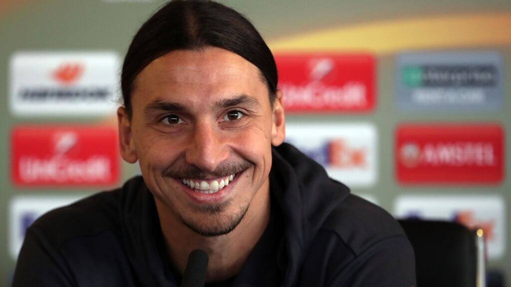 Manchester United’s Zlatan Ibrahimovic during a press conference at the Aon Training Complex, Carrington. Photo: Peter Byrne/PA Wire