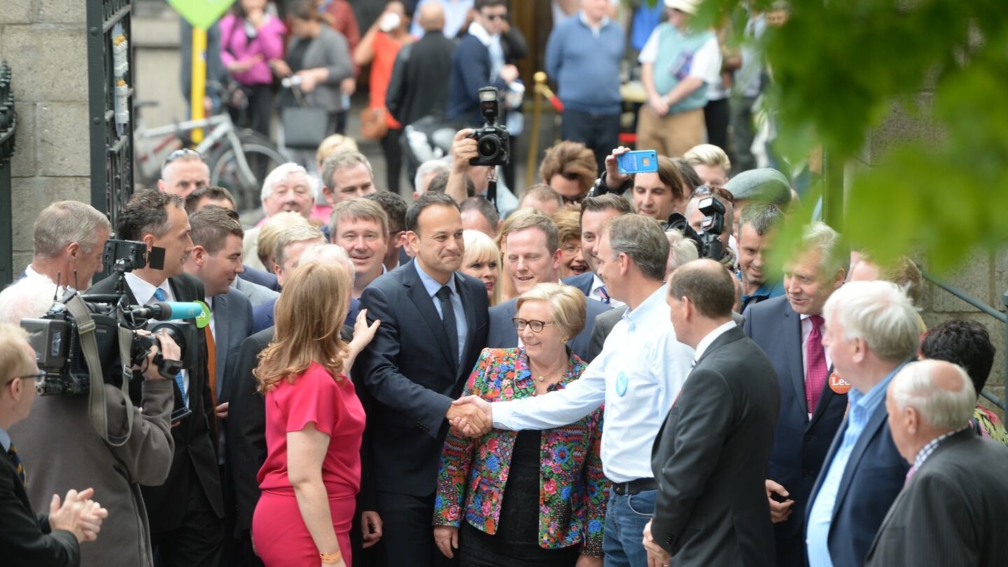 - Leo Varadkar on his arrival at the Count centre for the Fine Gael Leadership at the Round Room of the Mansion house, to win the leadership contest over Simon Coveney.Photograph: Alan Betson / The Irish Times