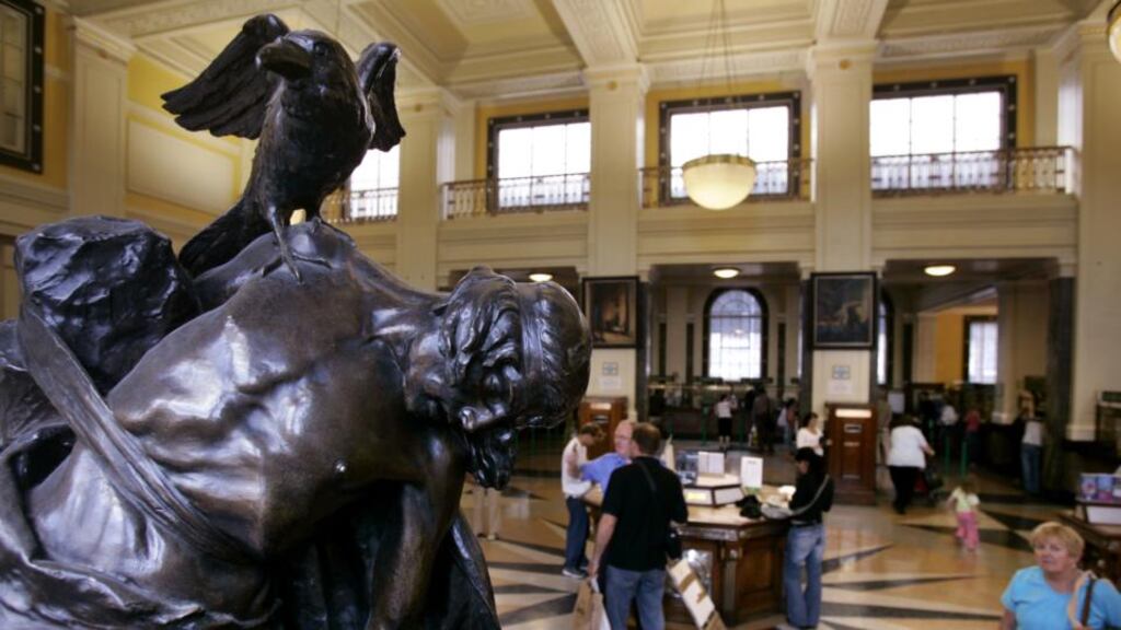 Oliver Sheppard’s “The Death of Cúchulainn” in Dublin’s GPO: Prof Tom Dunne will talk about the work on May 4th, 2016. Photograph: Dara Mac Dónaill/The Irish Times
