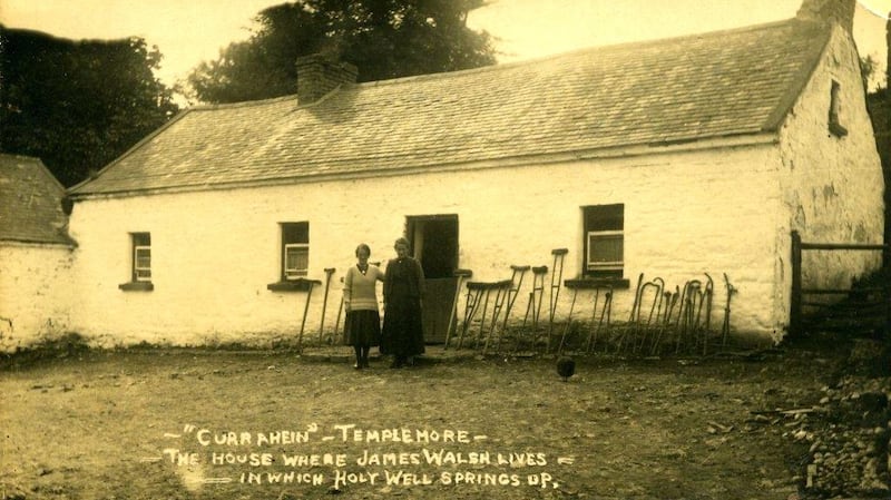 Discarded crutches at Curraheen Cottage, August 1920