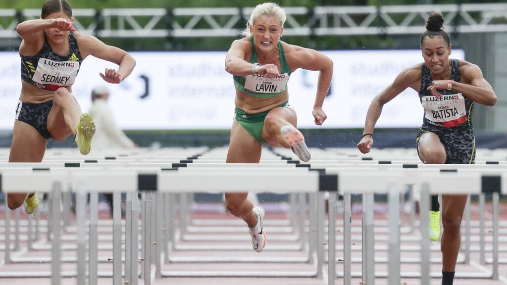 Sarah Lavin in action in Lucerne last month. Photograph: Marc Schumacher/Inpho