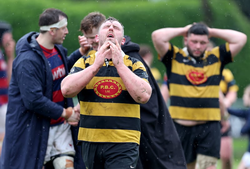 Young Munster’s David Begley reacts after his side's loss to Clontarf at Castle Avenue on Saturday. Photograph: Dan Sheridan/Inpho