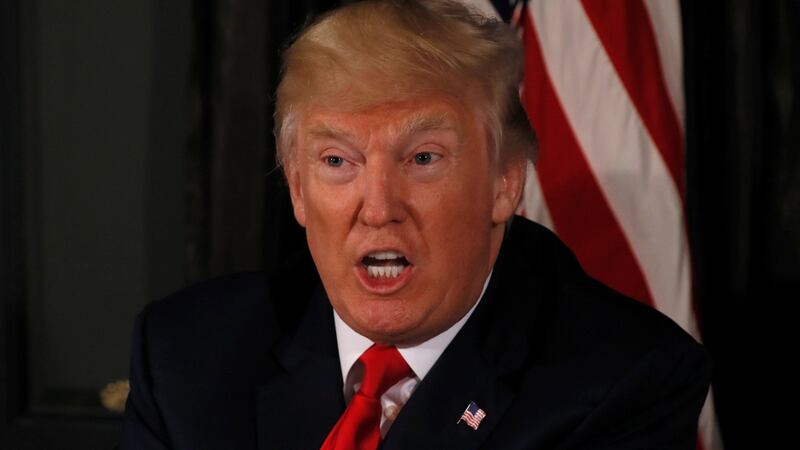 US president Donald Trump delivers remarks on North Korea during an opioid-related briefing at his golf estate in Bedminster, New Jersey. Photograph: Jonathan Ernst/Reuters