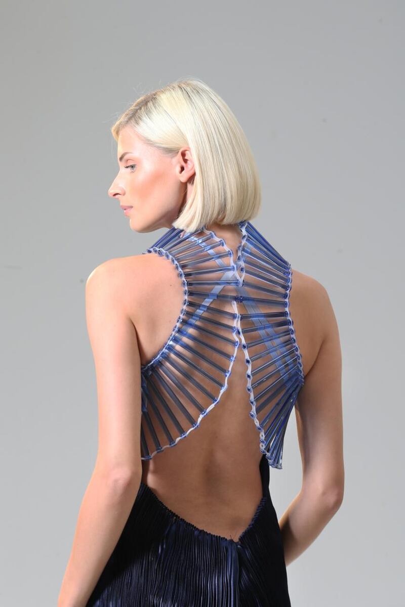 From the CIFD collaboration project: Helen Hayes’s ribbon work with glass rods by Laura Quinn, glass artist