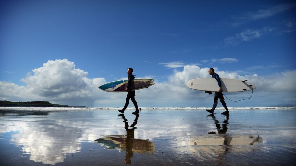 Catching a wave off such places as Rossnowlagh in Co Donegal has been shown to have mental as well as physical benefits. Photograph: Bryan O’Brien