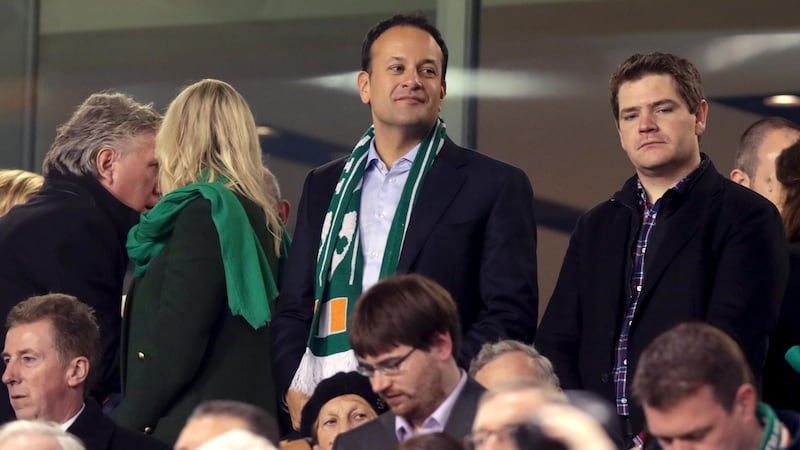 Taoiseach Leo Varadkar attends the 2018 World Cup playoff second leg against Denmark at the Aviva stadium. Photograph: Morgan Treacy/Inpho