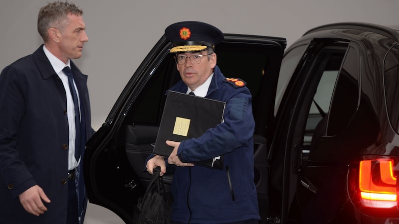 Garda Commissioner Drew Harris arriving to address the Joint Committee on Justice and Equality on the future direction of an Garda Síochána at the Dáil. Photograph: Alan Betson / The Irish Times