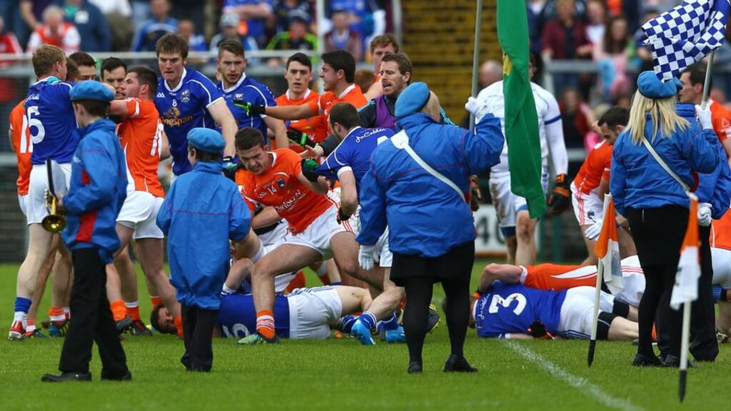 Ulster GAA Football Senior Championship quarter-final row between Armagh and Cavan. Photograph: William Cherry/Inpho/Presseye