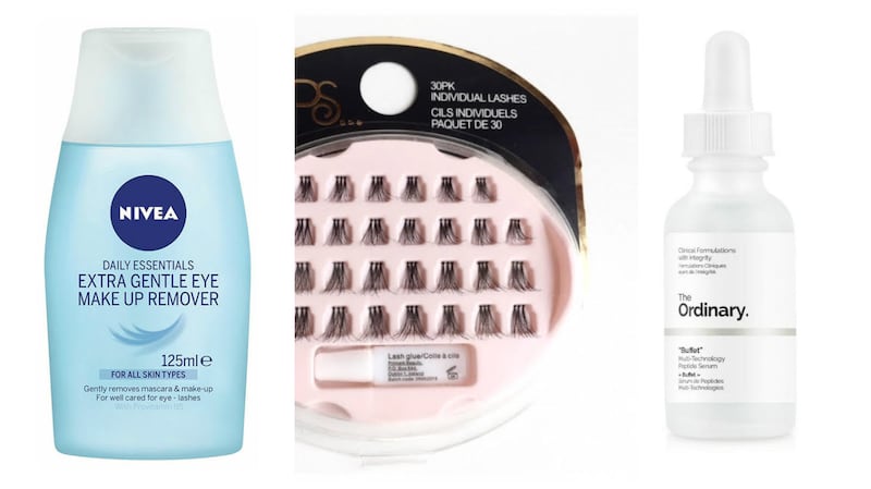 Nivea Essentials Extra Gentle Eye Makeup Remover (€3); 30 pack Individual Lashes (€1.50) from PS in Penneys. The Ordinary Buffet Serum €14.80