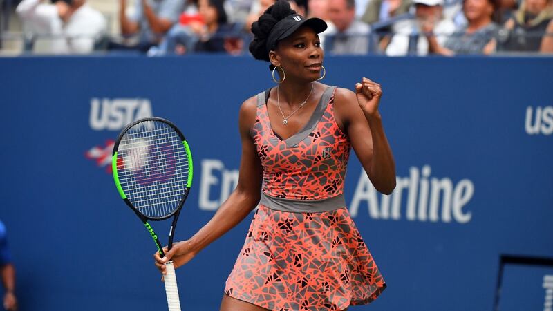Venus Williams progressed to the US Open fourth round with victory over Maria Sakkari of Greece. Photograph: Timothy A. Clary/Getty