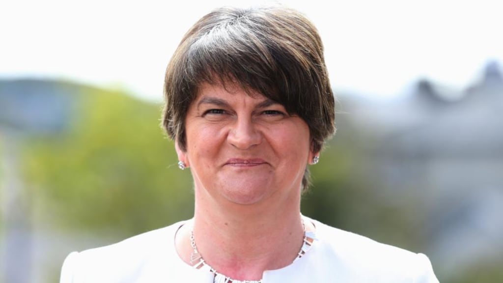 DUP leader Arlene Foster at a meeting with a delegation of Irish language speakers at Our Lady’s Grammar School in Newry. Photograph:  Brian Lawless/PA Wire