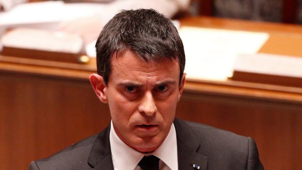 French prime minister Manuel Valls said that between 200 and 300 more military personnel would be deployed, in addition to 780 already on the streets as part of routine year-end precautions. Photograph: Yoan Valat/EPA