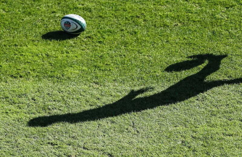 Jamison Gibson-Park’s shadow at Ireland Rugby squad training in SeatGeek Stadium, Illinois on Wednesday. Photograph: Dan Sheridan/Inpho