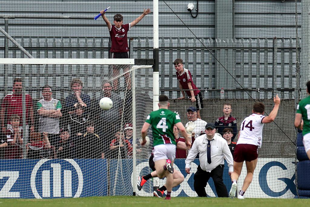Galway's Shane Walsh scores the winning goal against Westmeath. Photograph: Laszlo Geczo/Inpho