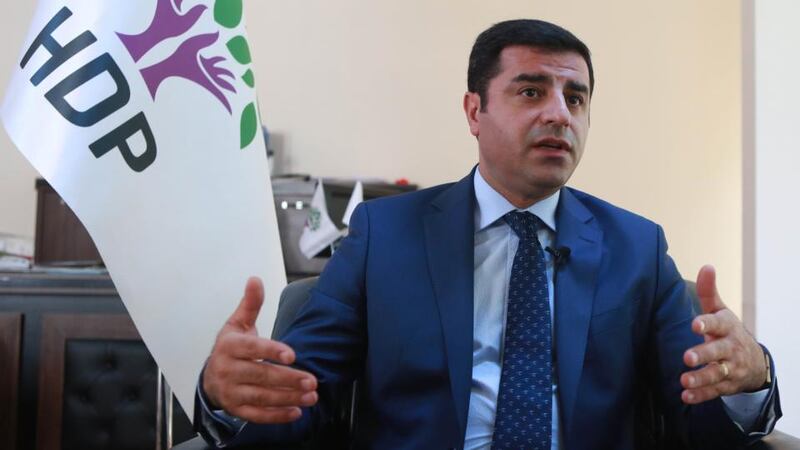 Kurdish opposition politician Selahattin Demirtas, a member of the Turkish parliament, whose arrest has been criticised by the EU and UN. Photograph: Adem Altan/AFP/Getty Images