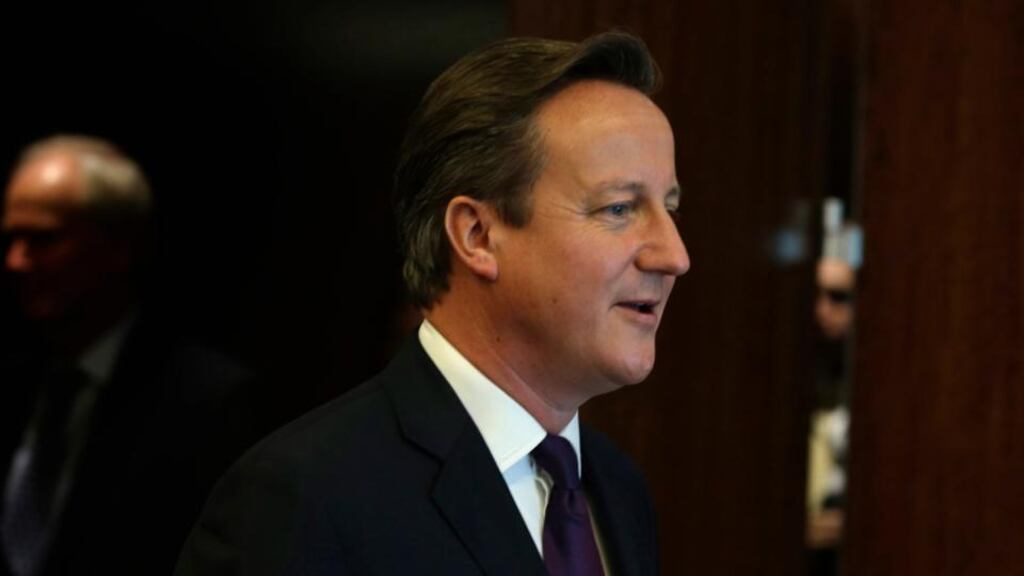 British prime minister David Cameron arrives for a meeting with UN Secretary-General Ban Ki-moon on the sidelines of the UN Climate Summit 2014 in New York. Photograph: Peter Foley/EPA.