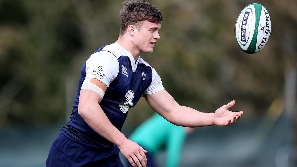 Josh van der Flier: in Ireland training on Tuesday ahead of facing Scotland in the Six Nations. Photograph: Donall Farmer/Inpho