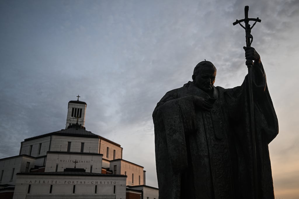 A statue of the late Pope John Paul in Krakow, Poland. Photograph: Omar Marques/Getty Images