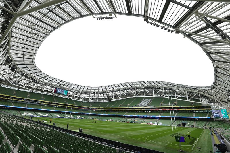 The forecast for the Aviva Stadium on Saturday afternoon is 19-20 degrees and partly cloudy. Photograph: David Rogers/Getty Images