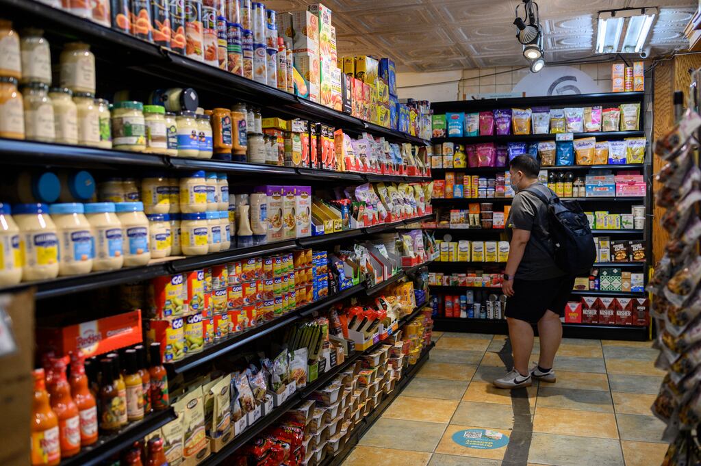 'A year ago it wasn’t that bad. I could spend about €100 and it would last two weeks or so. Now, even switching to the own-brands and the special offers it’s €140.' Photograph: Angela Weiss/AFP