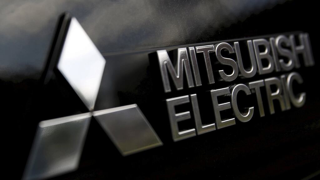 The logo of Mitsubishi Electric. Photograph:Yuya Shino/Reuters